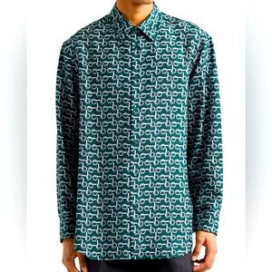 NWTS Burberry “B” Silk Button-up Shirt